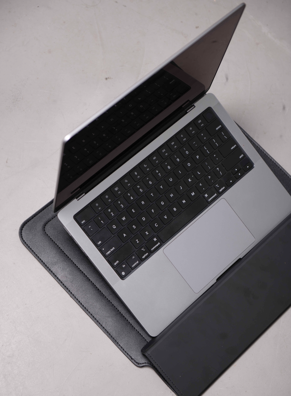 Vista lateral de la funda